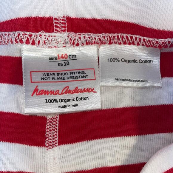 Hanna Andersson Kids 10 140cm Pajama Bottoms Joggers Stripe Loungewear Red Sleep - Picture 9 of 12